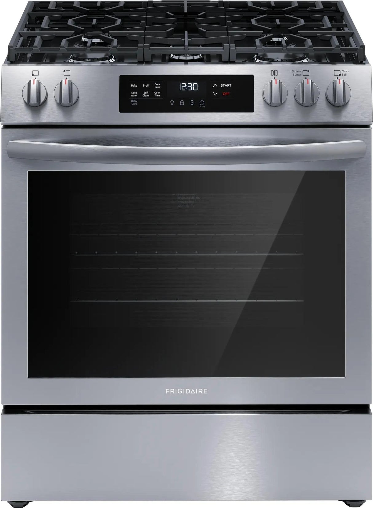 Frigidaire 30" Front Control Gas Range with Convection Bake - (FCFG3083AS) - FRIGIDAIRE