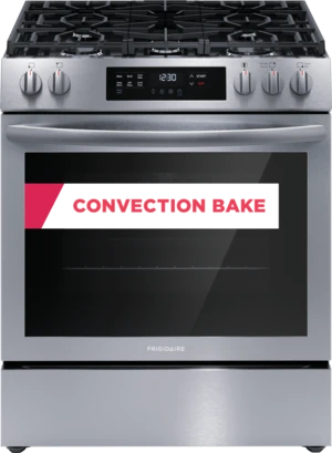 Frigidaire 30" Front Control Gas Range with Convection Bake - (FCFG3083AS) - FRIGIDAIRE