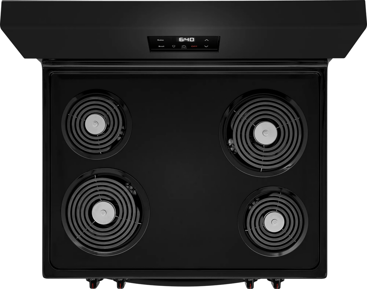 Frigidaire 30" Freestanding Electric Coil Range, 5.3 Cu. Ft., Black - FCRC3012BB