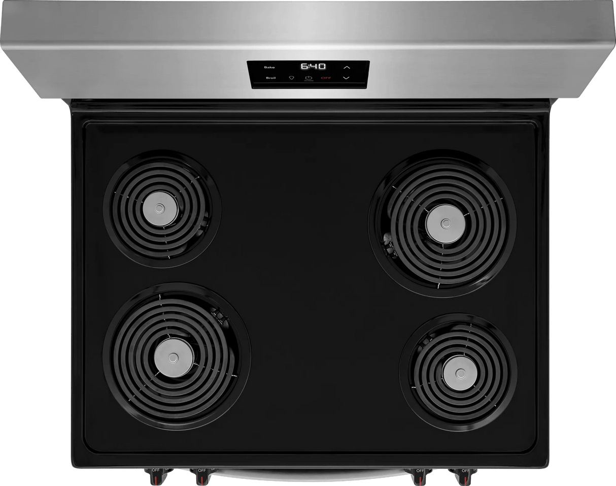 Frigidaire 30" Freestanding Electric Coil Range, 5.3 Cu. Ft., Stainless Steel - FCRC3012BS