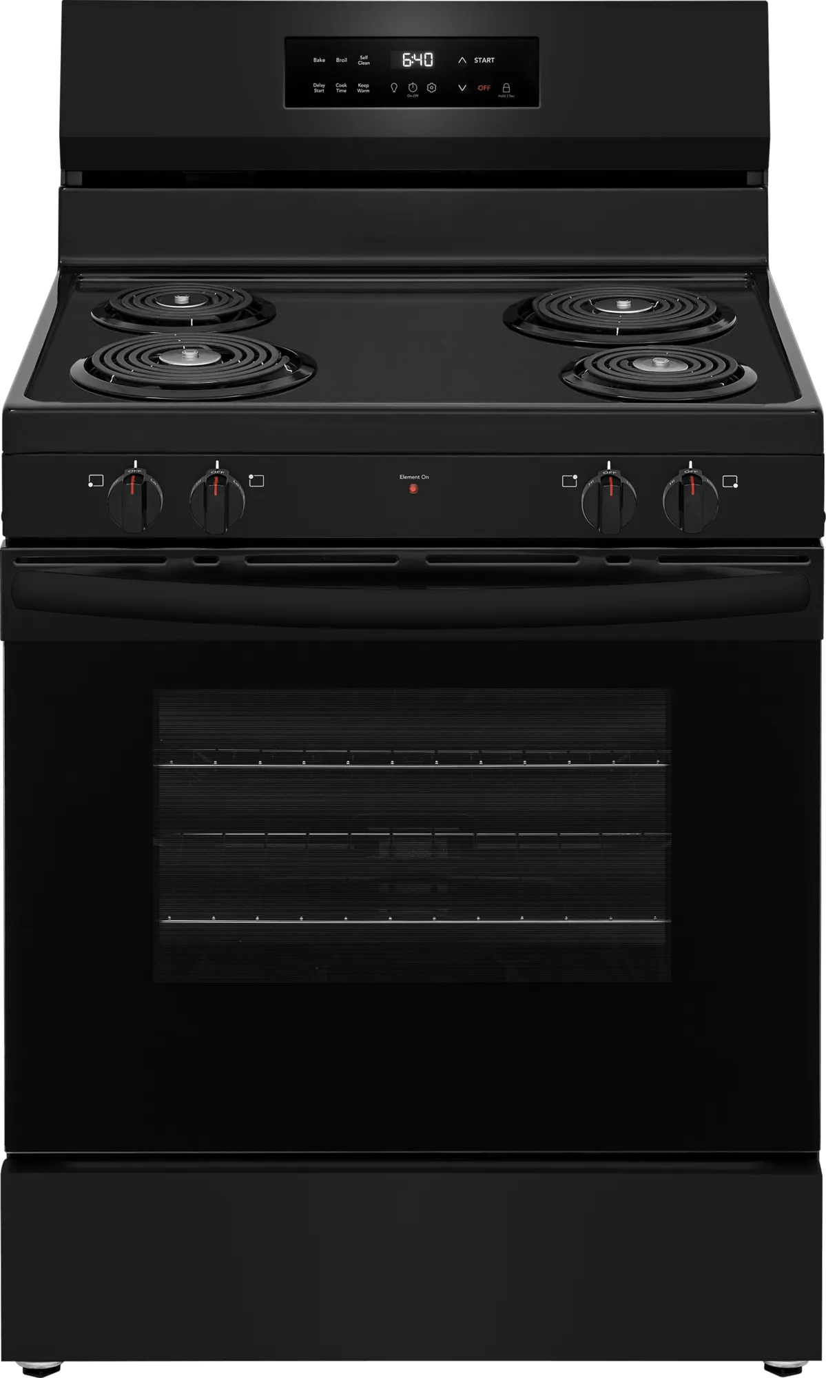 Frigidaire 30" Freestanding Electric Coil Range with Self-Clean, 5.3 Cu. Ft., Black - FCRC3022BB