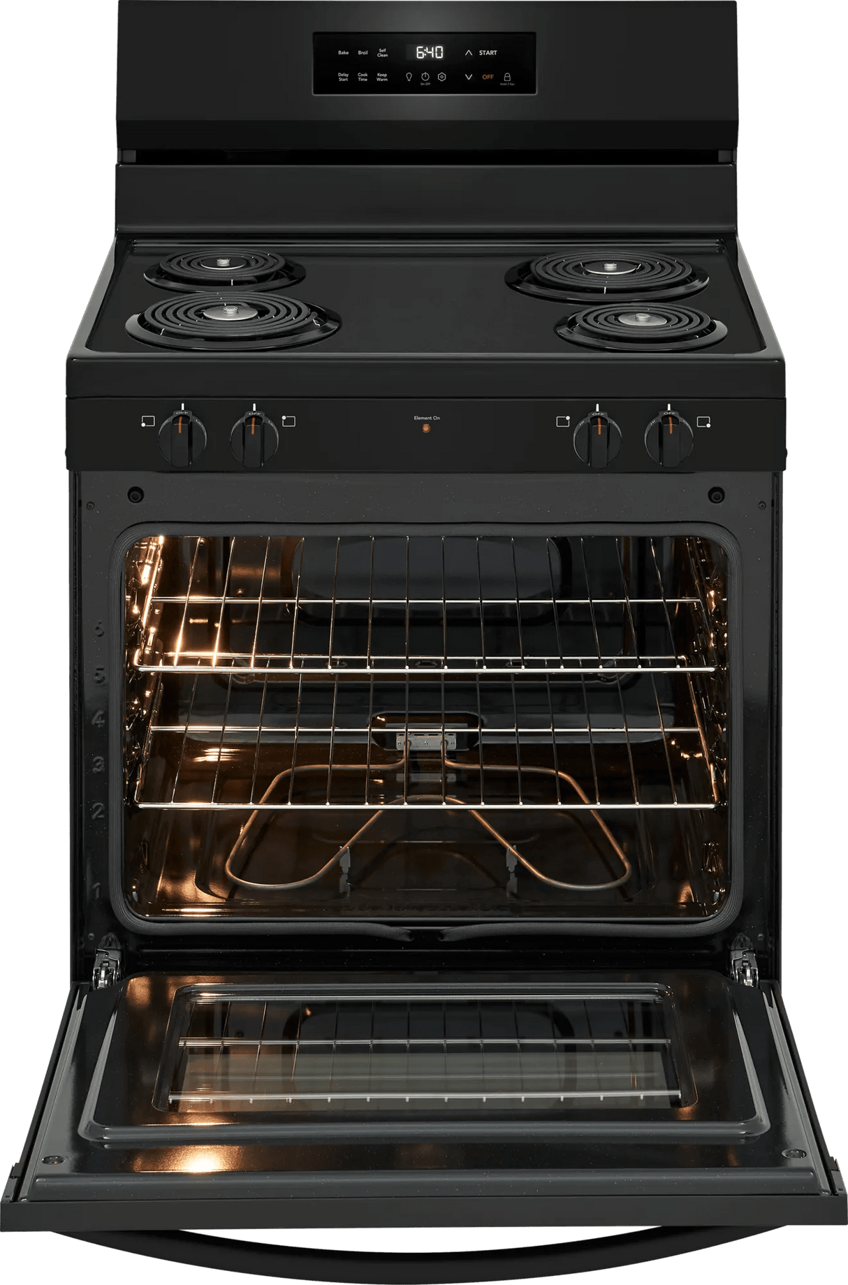 Frigidaire 30" Freestanding Electric Coil Range with Self-Clean, 5.3 Cu. Ft., Black - FCRC3022BB
