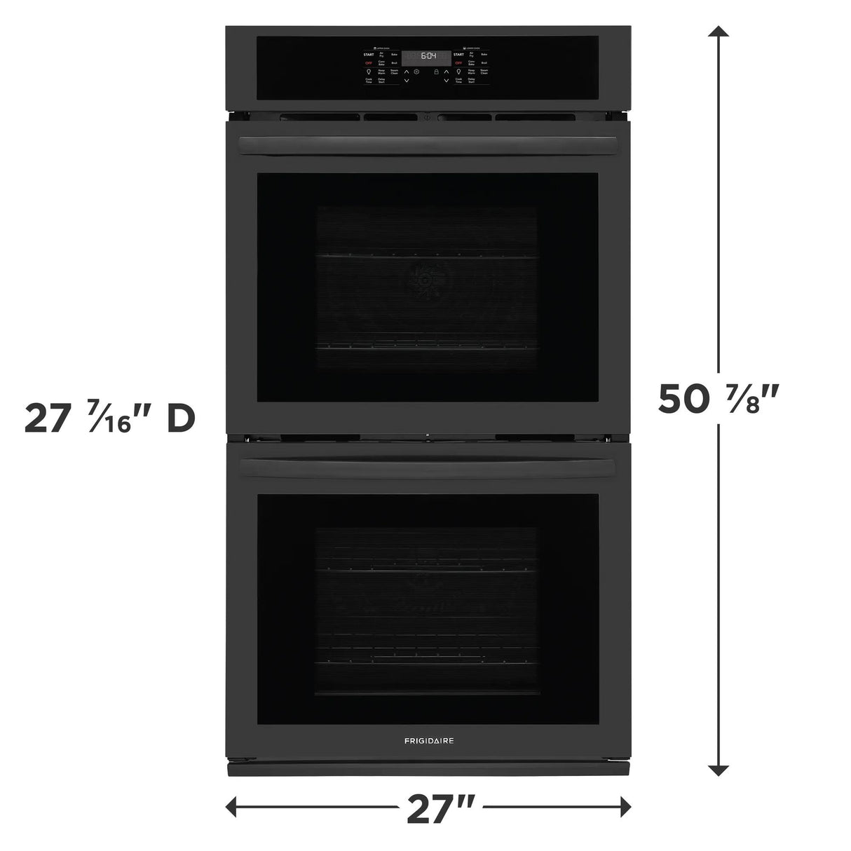 Frigidaire 27" Double Electric Wall Oven with Convection, Black - FCWD2730AB