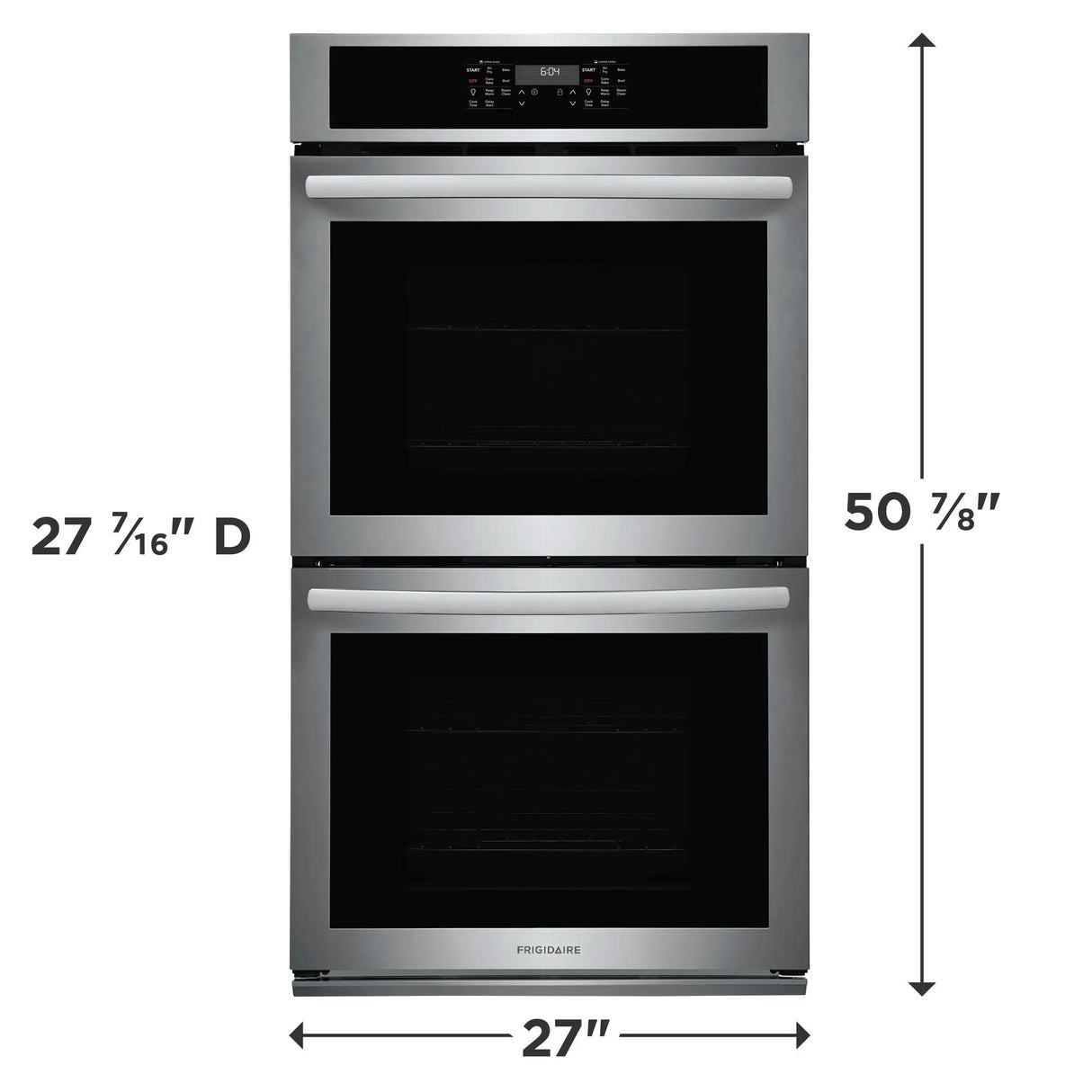 Frigidaire 27" Double Electric Wall Oven with Convection, Stainless Steel - FCWD2730AS
