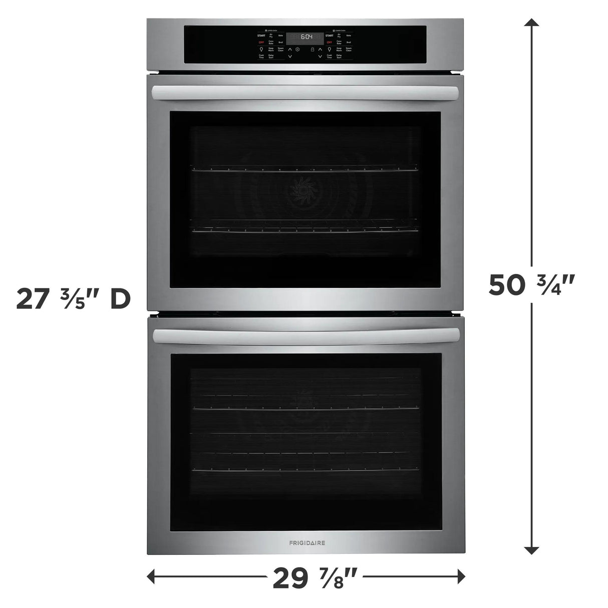 Frigidaire 30" Double Electric Wall Oven with Air Fry & Convection, 10.6 Cu. Ft., Stainless Steel - FCWD3030AS