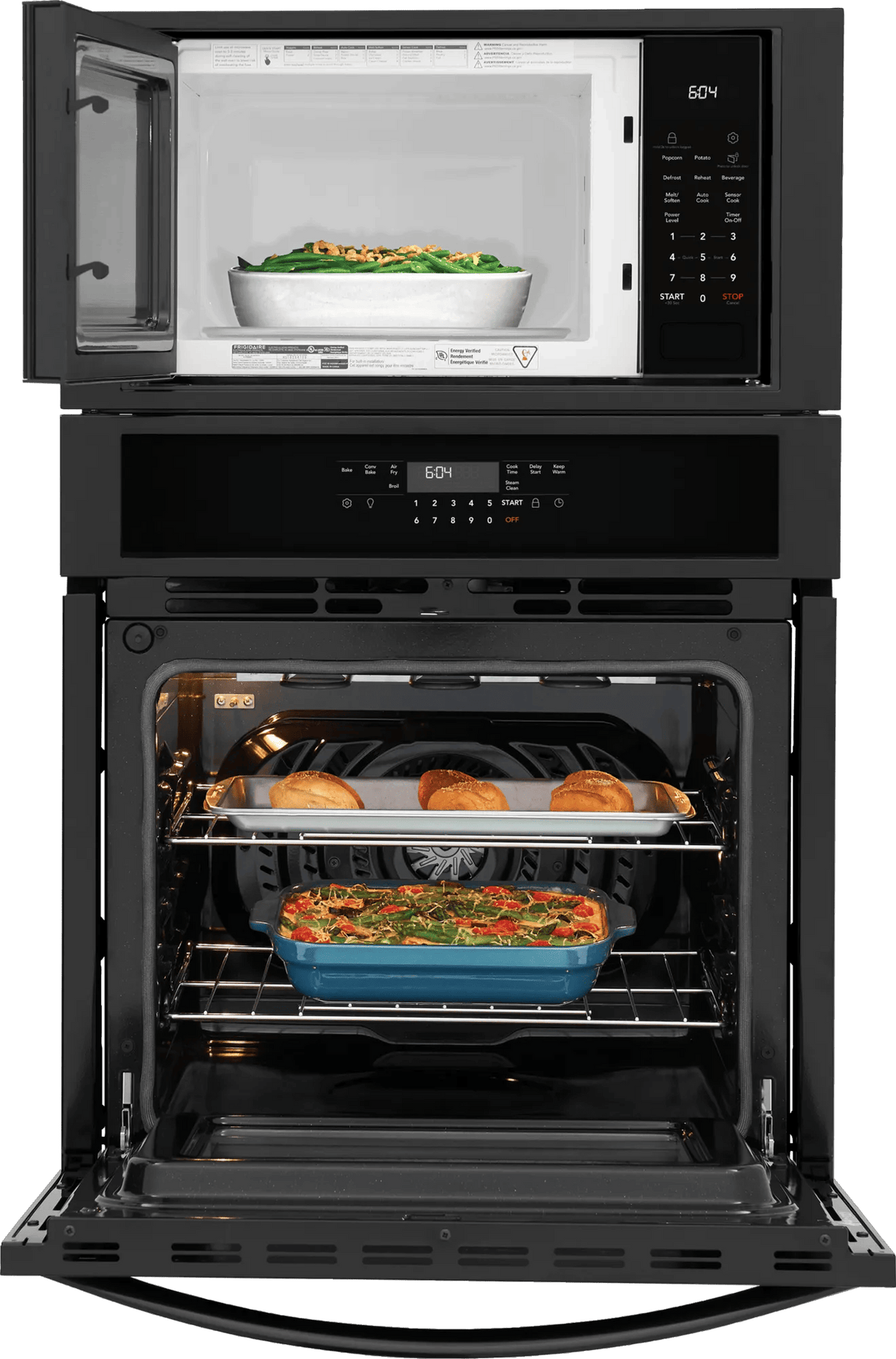 Frigidaire 27" Electric Wall Oven & Microwave Combination with Convection, Black - FCWM2730AB