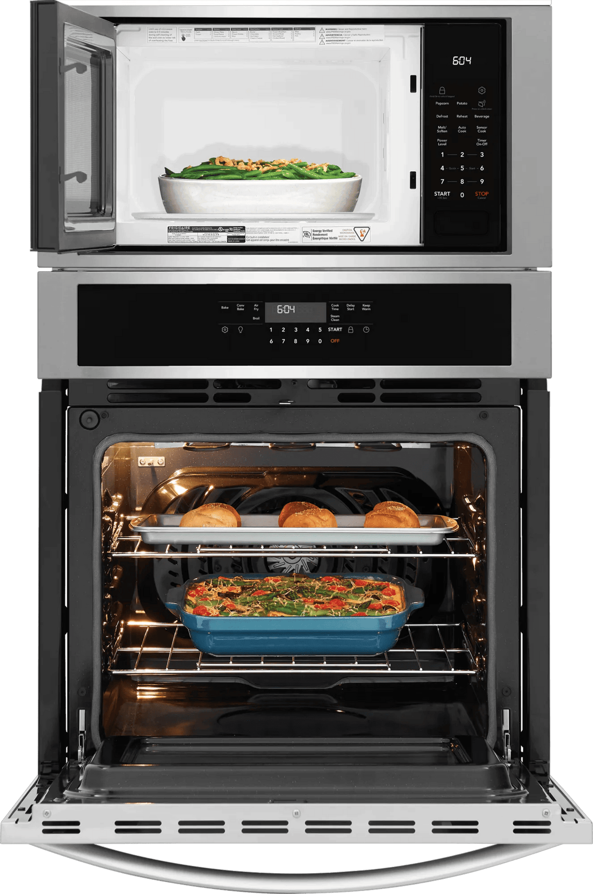 Frigidaire 27" Electric Wall Oven & Microwave Combination with Convection, Stainless Steel - FCWM2730AS