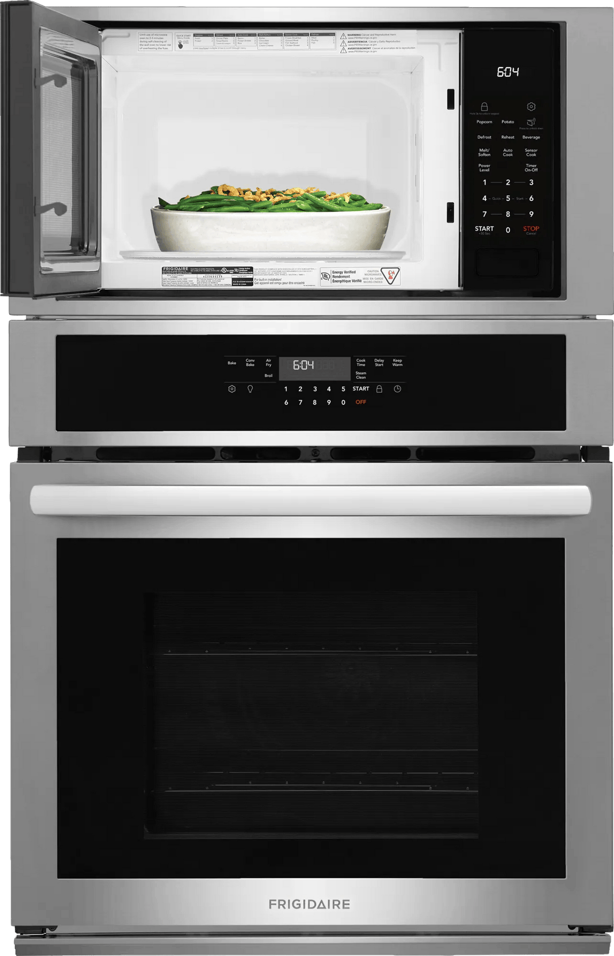 Frigidaire 27" Electric Wall Oven & Microwave Combination with Convection, Stainless Steel - FCWM2730AS