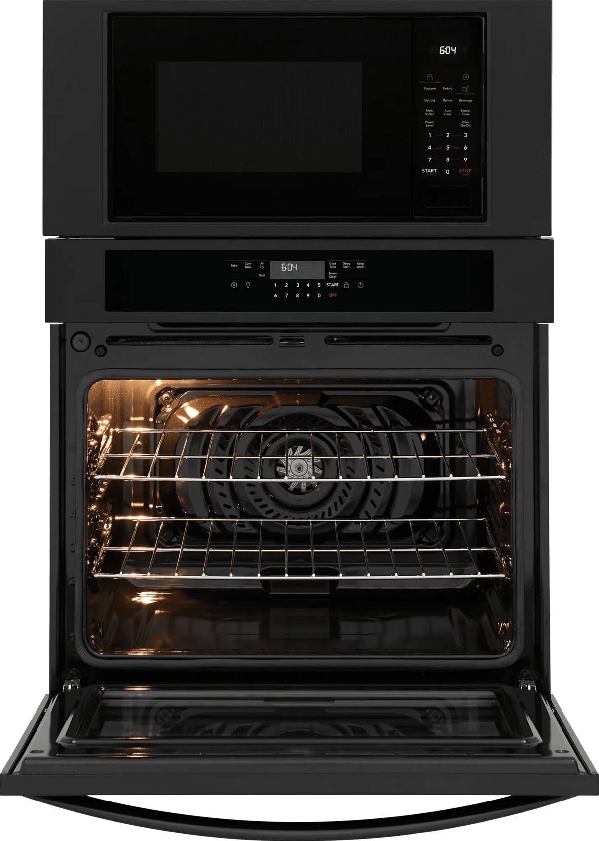 Frigidaire 30" Electric Wall Oven & Microwave Combination with Air Fry & Convection, Black - FCWM3030AB