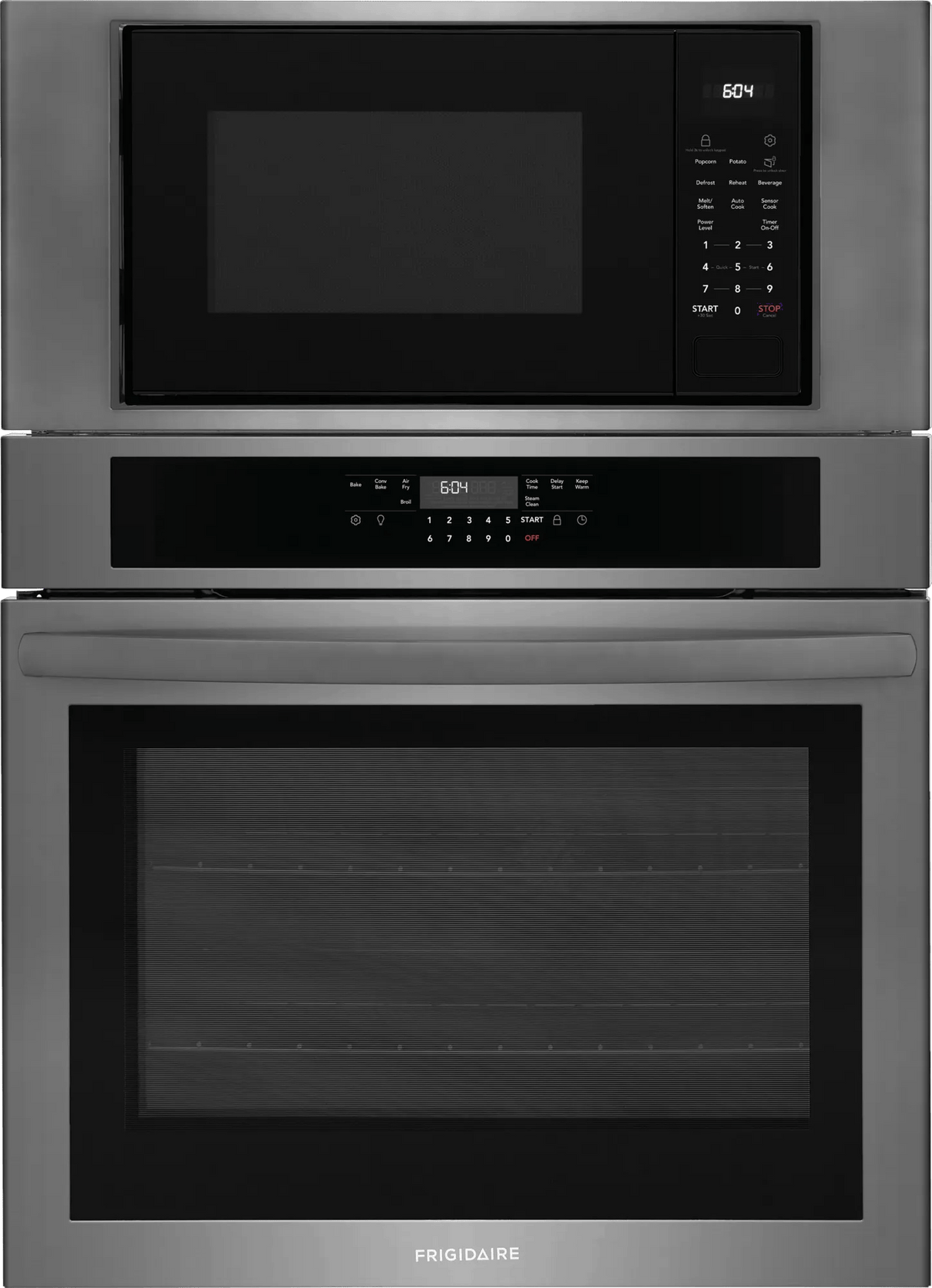 Frigidaire 30" Electric Wall Oven & Microwave Combination with Air Fry & Convection, Black Stainless Steel - FCWM3030AD