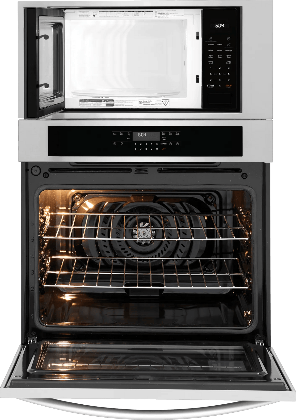 Frigidaire 30" Electric Wall Oven & Microwave Combination with Air Fry & Convection, Stainless Steel - FCWM3030AS