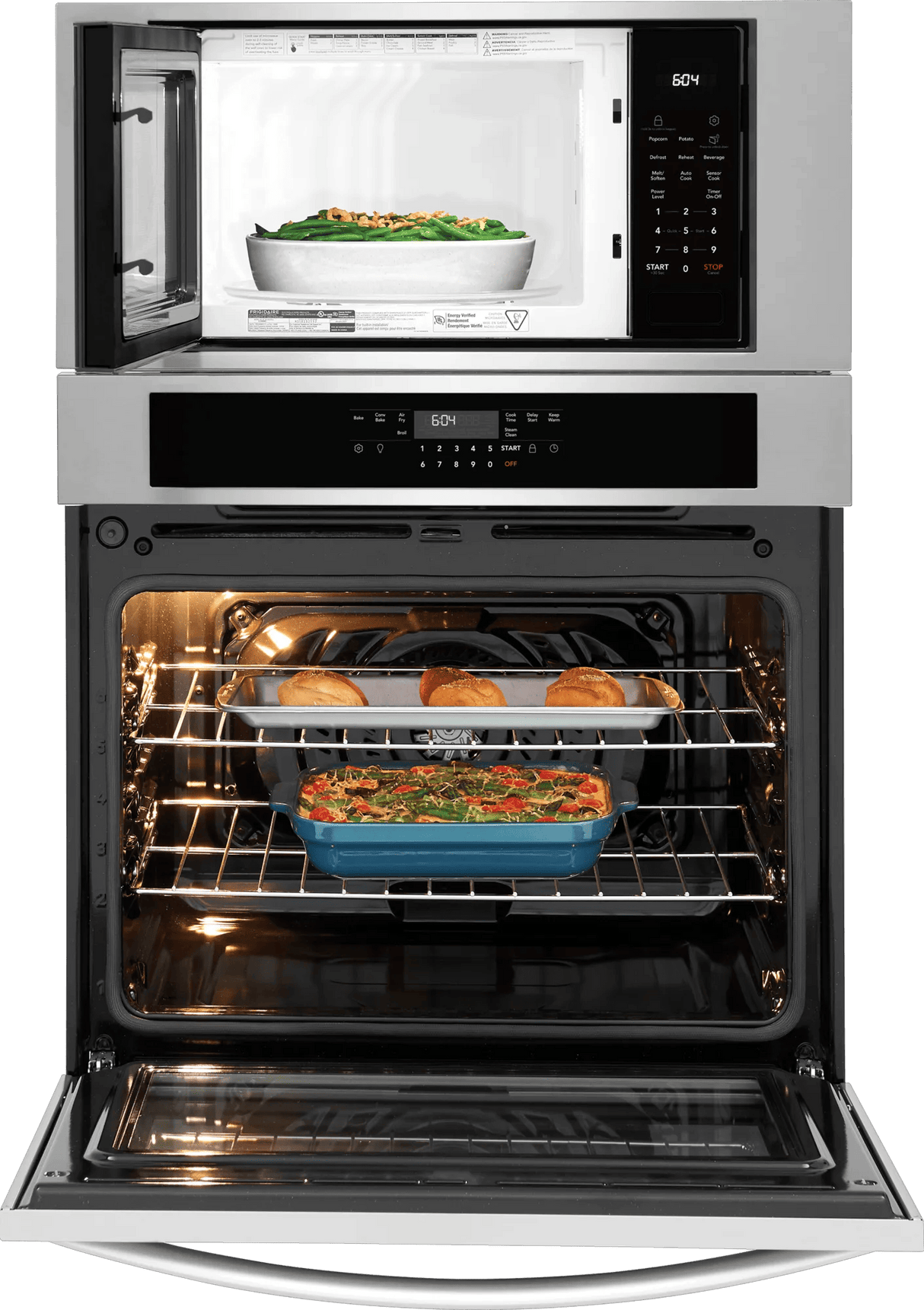 Frigidaire 30" Electric Wall Oven & Microwave Combination with Air Fry & Convection, Stainless Steel - FCWM3030AS
