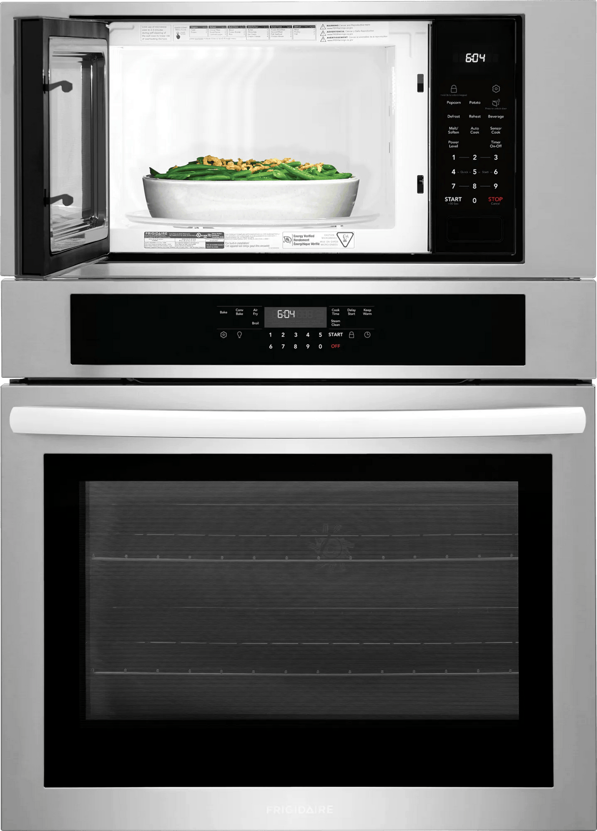Frigidaire 30" Electric Wall Oven & Microwave Combination with Air Fry & Convection, Stainless Steel - FCWM3030AS