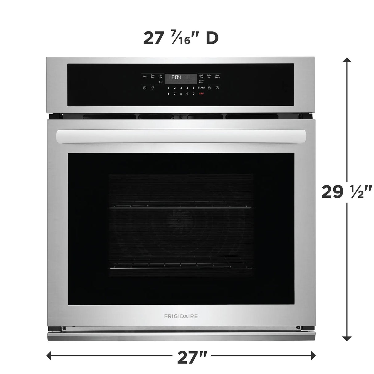 Frigidaire 27" Single Electric Wall Oven with Convection, Stainless Steel - FCWS2730AS