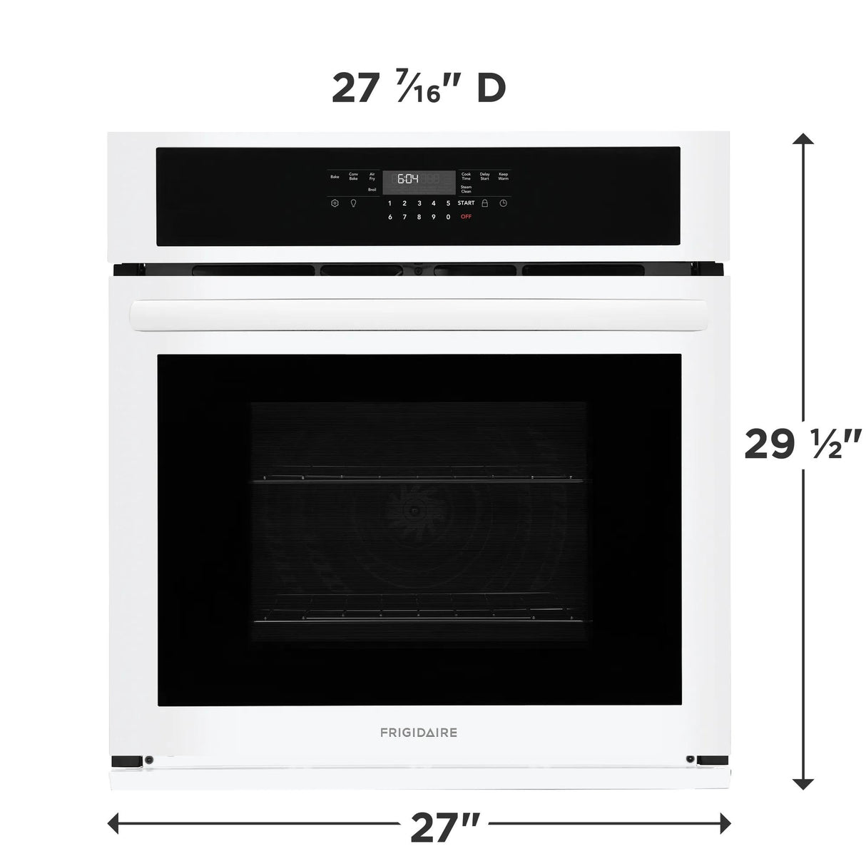 Frigidaire 27" Single Electric Wall Oven with Convection, White - FCWS2730AW