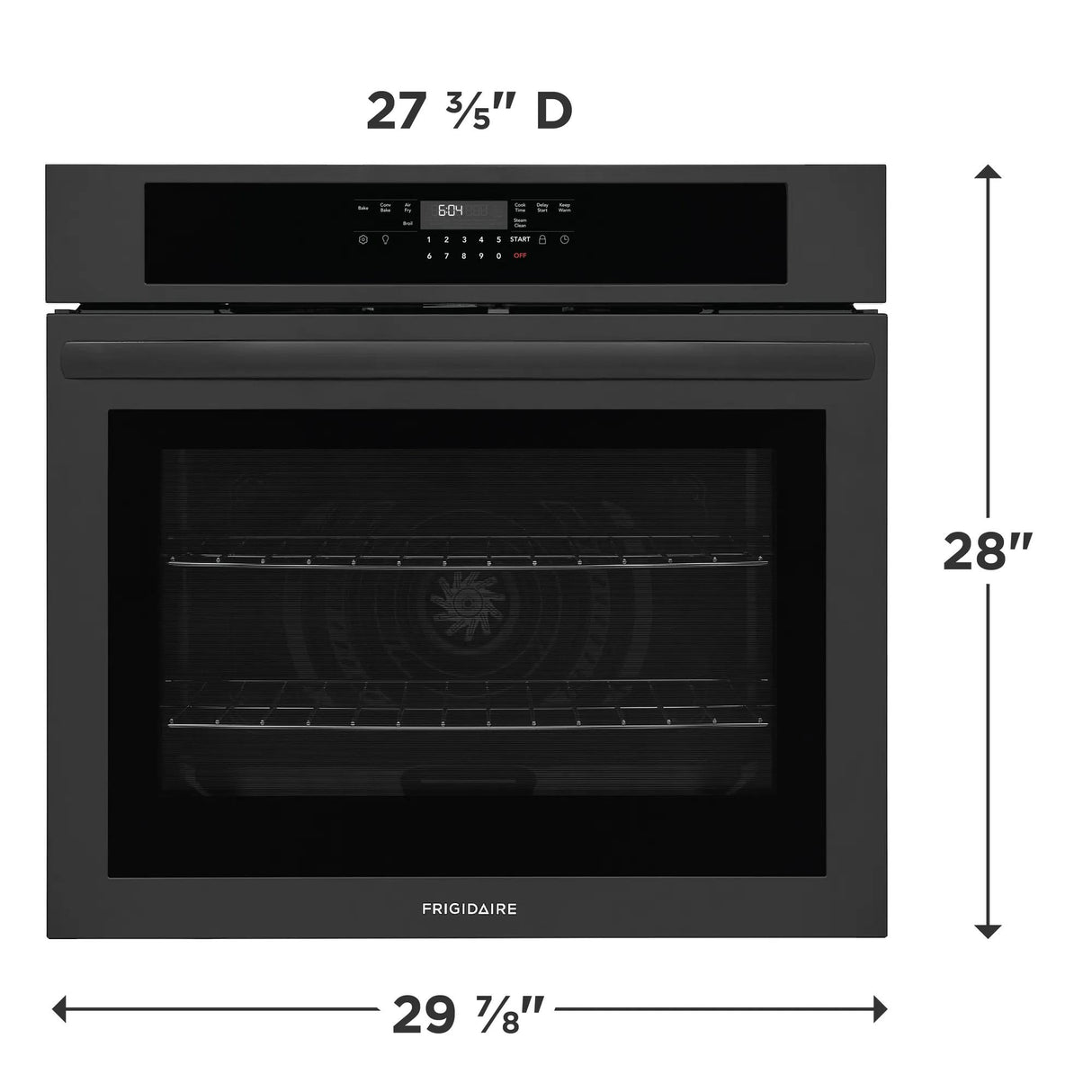 Frigidaire 30" Single Electric Wall Oven with Air Fry & Convection, 5.3 Cu. Ft., Black - FCWS3030AB