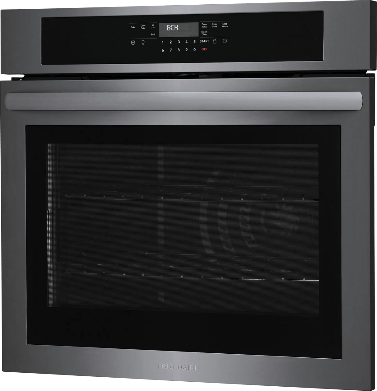 Frigidaire 30" Single Electric Wall Oven with Air Fry & Convection, 5.3 Cu. Ft., Black Stainless Steel - FCWS3030AD