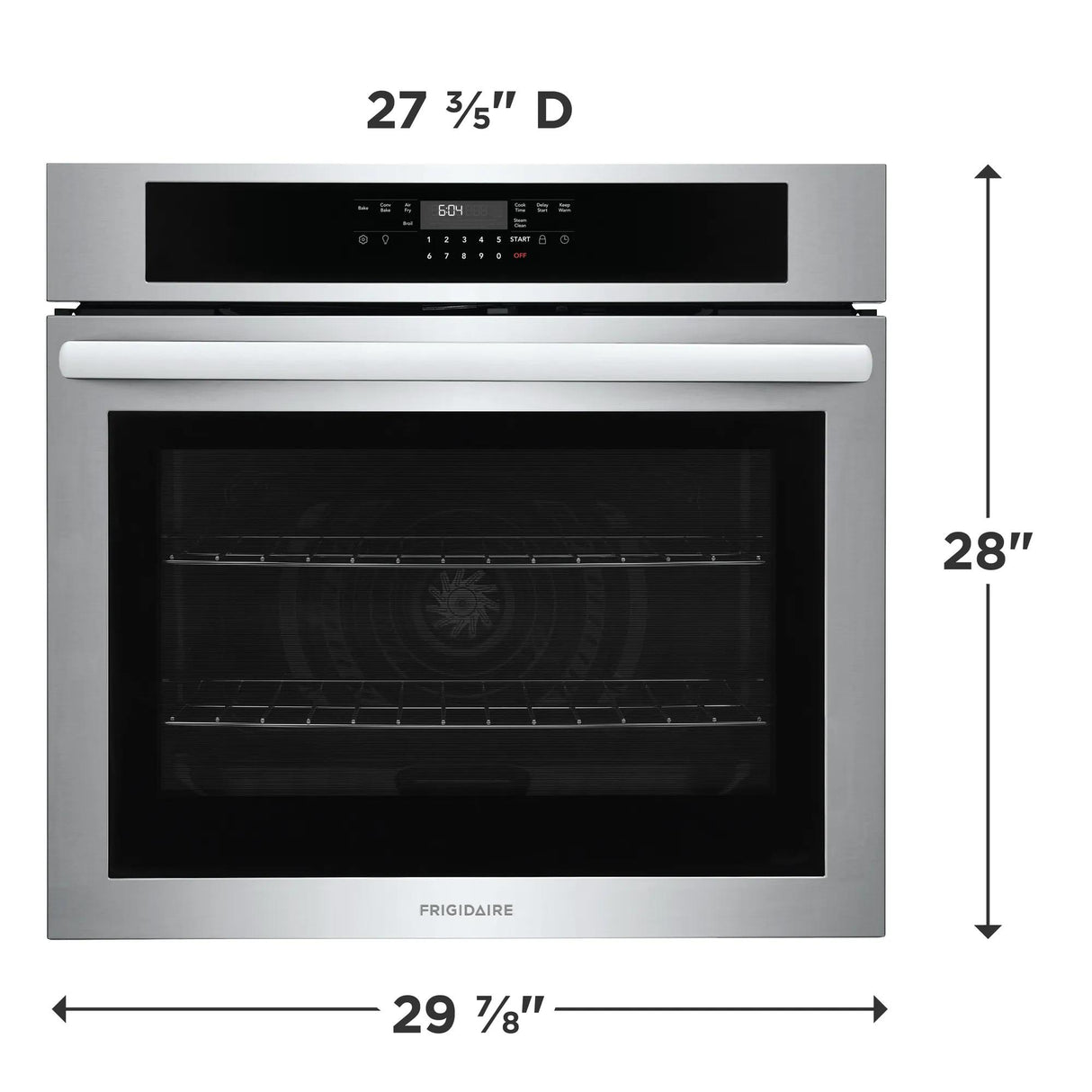Frigidaire 30" Single Electric Wall Oven with Air Fry & Convection, 5.3 Cu. Ft., Stainless Steel - FCWS3030AS