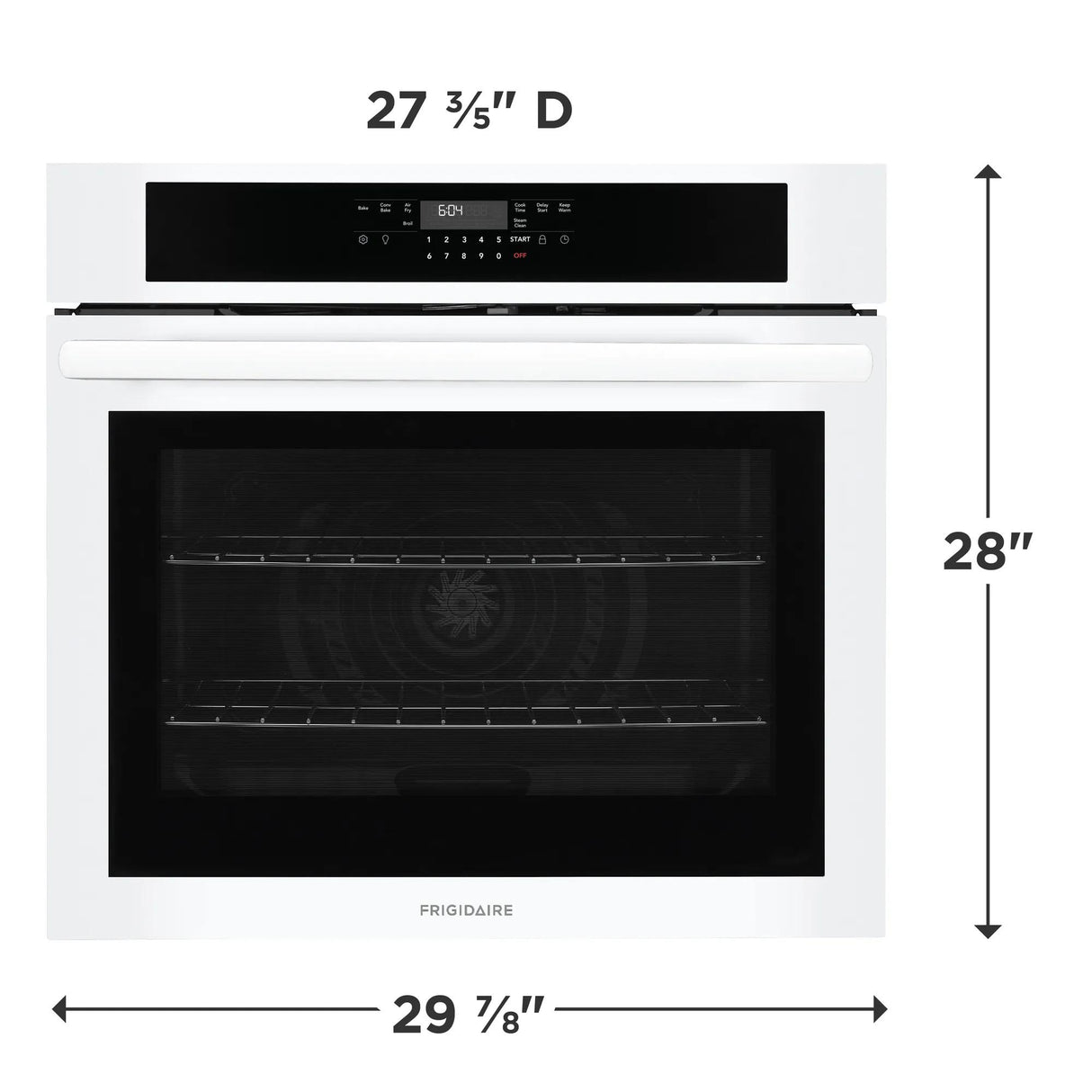 Frigidaire 30" Single Electric Wall Oven with Air Fry & Convection, 5.3 Cu. Ft., White - FCWS3030AW