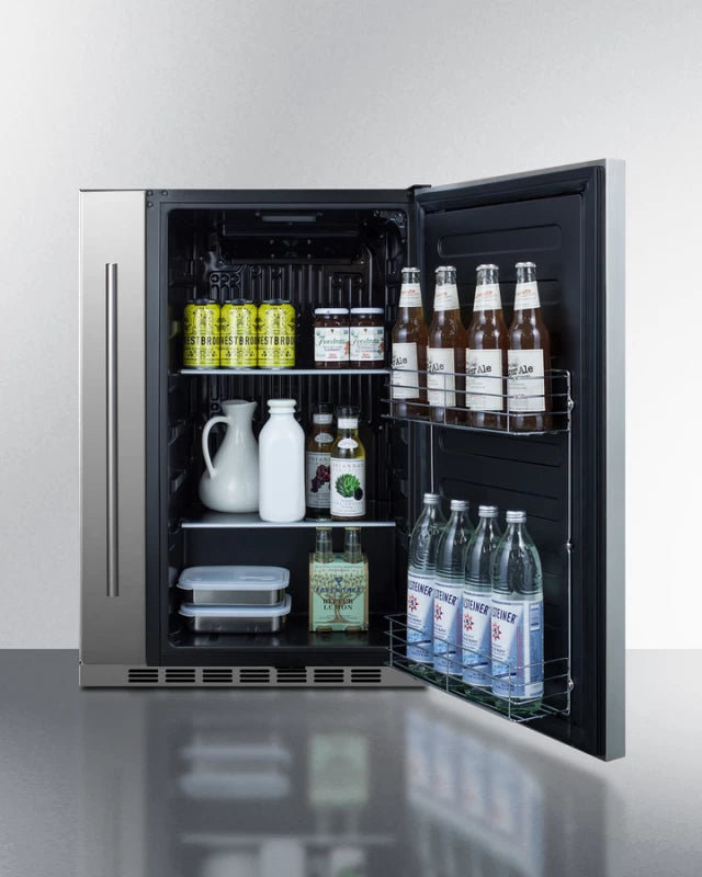 Shallow Depth 24" Wide Built-in All-refrigerator With Slide-out Storage Compartment - (FF19524) - SUMMIT