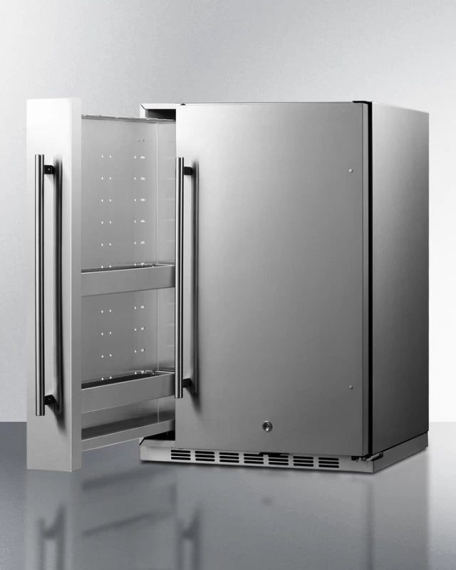 Shallow Depth 24" Wide Built-in All-refrigerator With Slide-out Storage Compartment - (FF19524) - SUMMIT