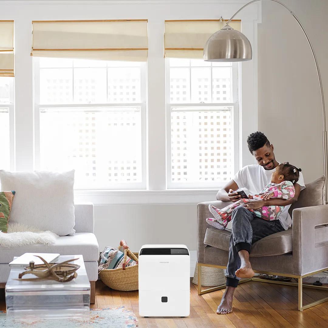 Frigidaire High Humidity 60-Pint Capacity Dehumidifier, for Large Rooms & Basements, White
