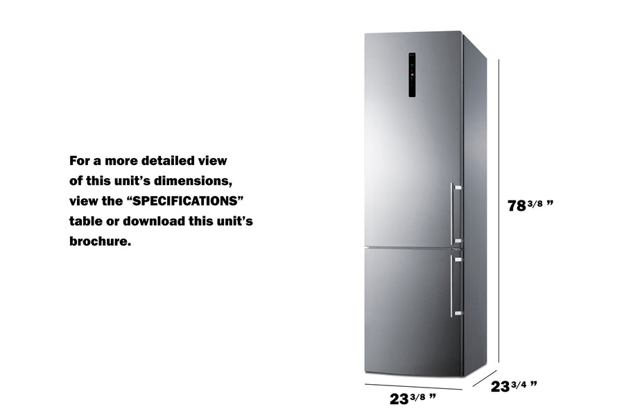 24" Wide Bottom Freezer Refrigerator With Icemaker - (FFBF181ES2IMLHD) - SUMMIT