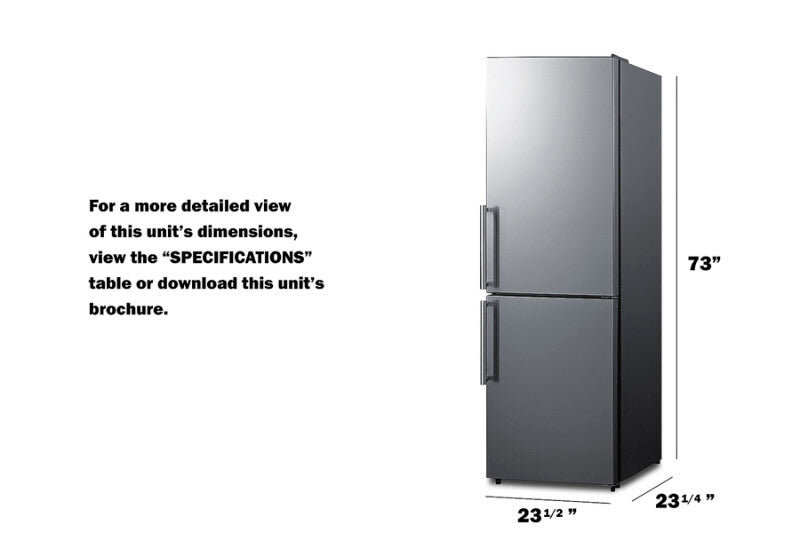 FFBF235PL- Summit 24" Wide Bottom Freezer Refrigerator - (FFBF235PL)