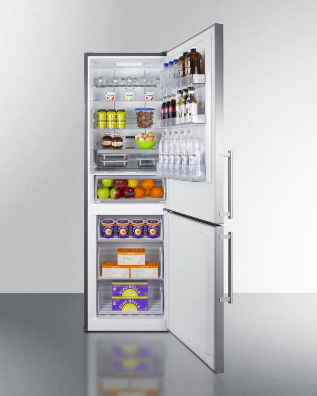 24" Wide Bottom Freezer Refrigerator - (FFBF249SS2) - SUMMIT