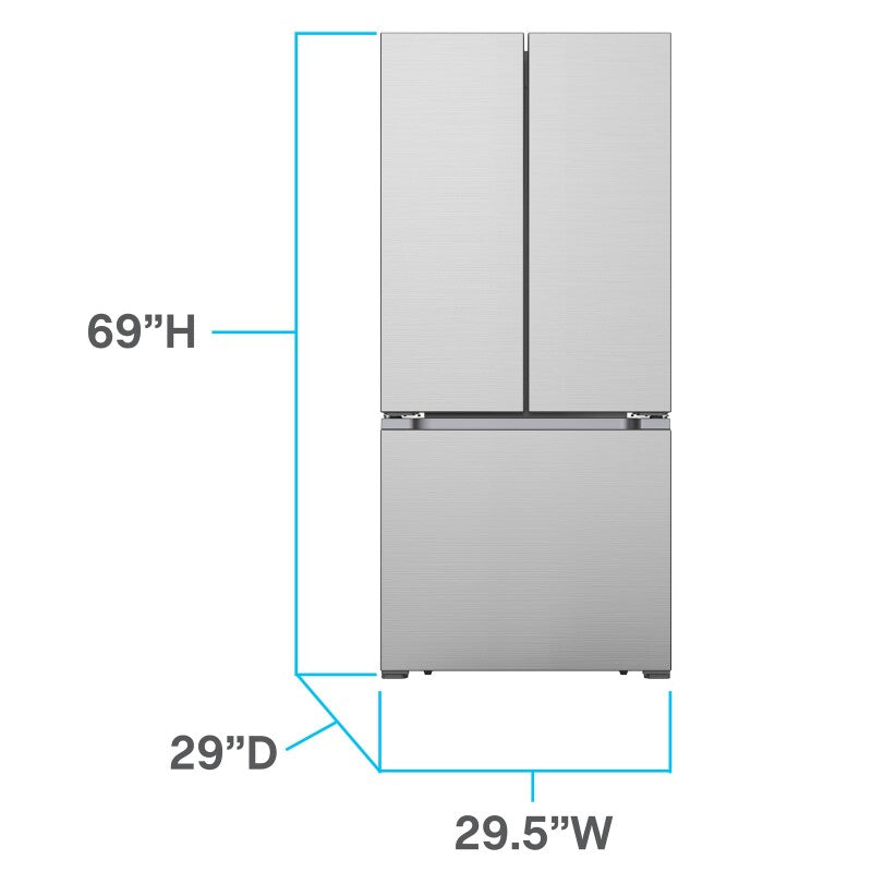 17.5 cu. ft. Frost Free French Door Refrigerator - (FFFDS175L3S) - AVANTI