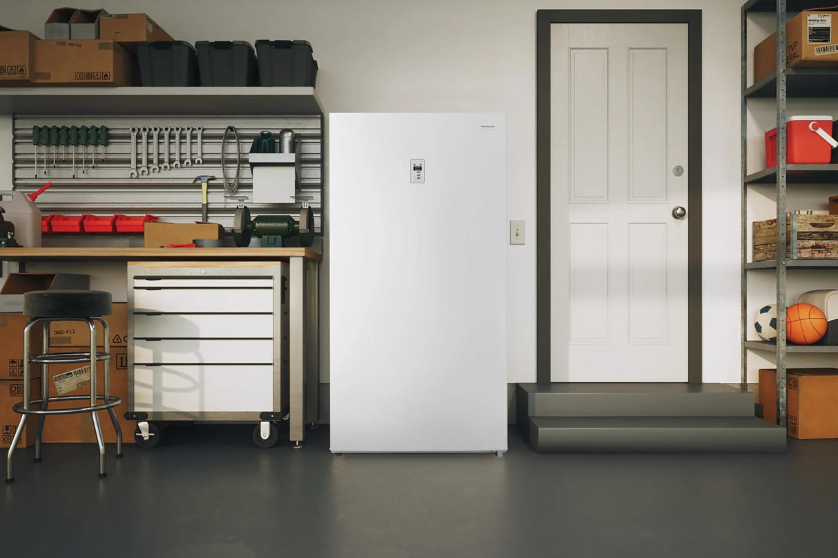 Frigidaire 18 Cu. Ft. Garage-Ready Upright Convertible Freezer / Refrigerator, White