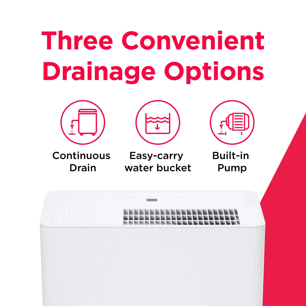 Frigidaire 50-Pint Built-In Pump Smart Wi-Fi Dehumidifier, Energy Star, for Rooms up to 4,500 Sq. Ft., White