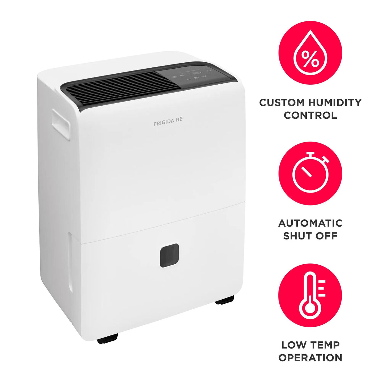 Frigidaire 60-Pint Built-In Pump Dehumidifier, for Rooms up to 5,000 Sq. Ft., White