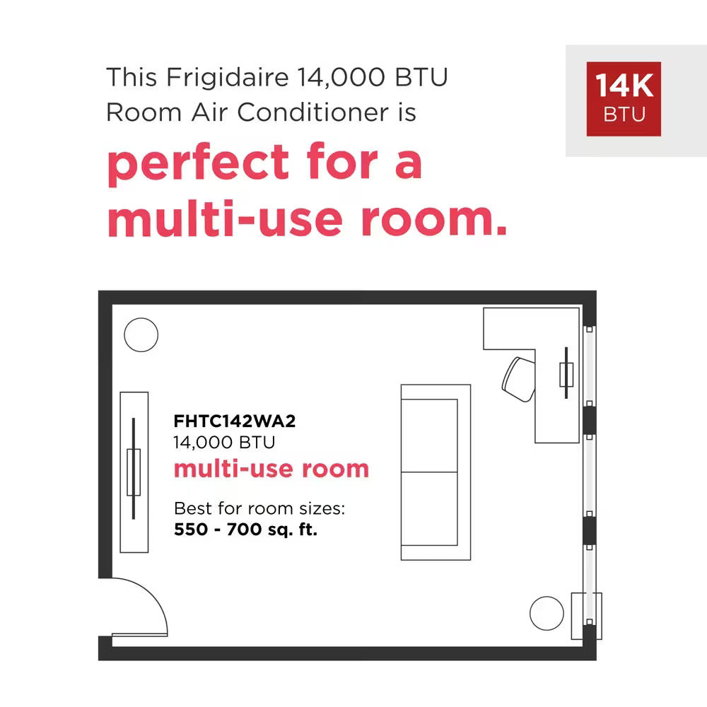 5 Pack - Frigidaire 14,000 BTU Built-In Room Air Conditioner (230V) FHTC142WA2