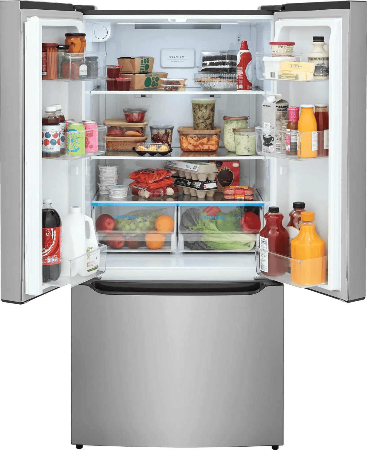 Frigidaire FRFG2033AV refrigerator – doors open, loaded