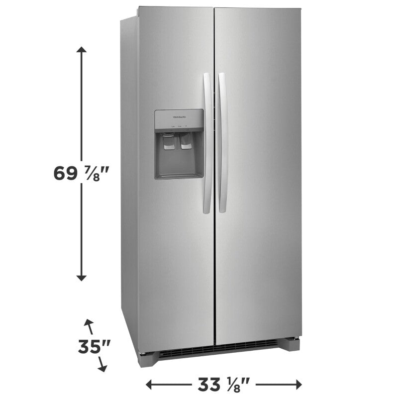 Frigidaire 22.3 Cu. Ft. 33" Standard Depth Side by Side Refrigerator - (FRSS2323AS) - FRIGIDAIRE