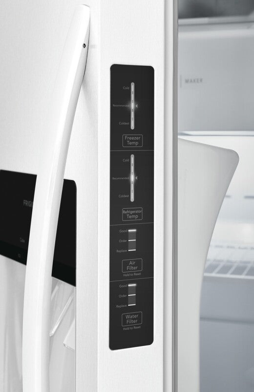 Frigidaire 22.3 Cu. Ft. 33" Standard Depth Side by Side Refrigerator - (FRSS2323AW) - FRIGIDAIRE