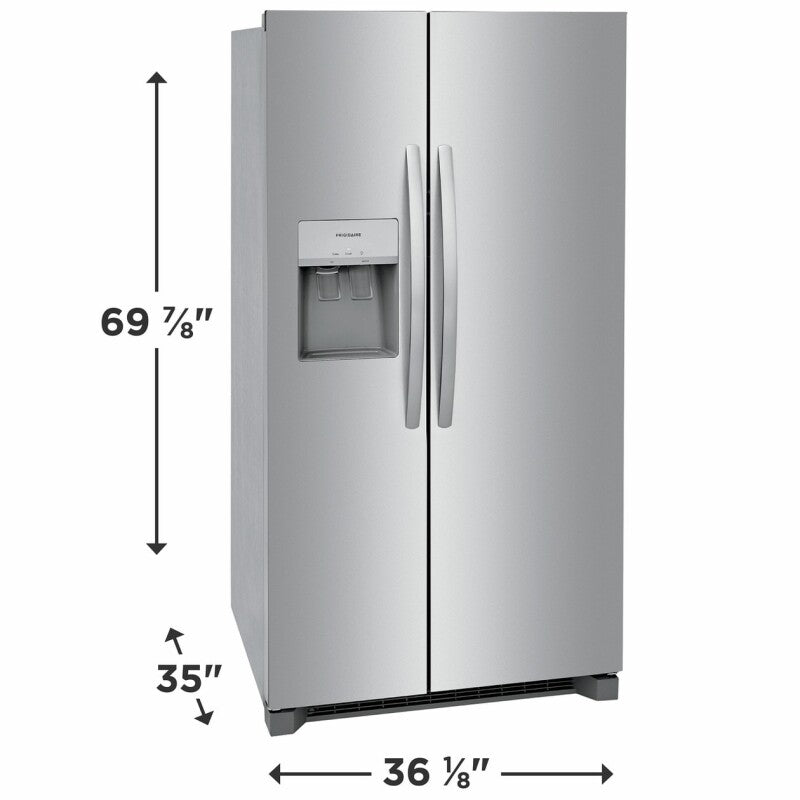 Frigidaire 25.6 Cu. Ft. 36" Standard Depth Side by Side Refrigerator - (FRSS2623AS) - FRIGIDAIRE