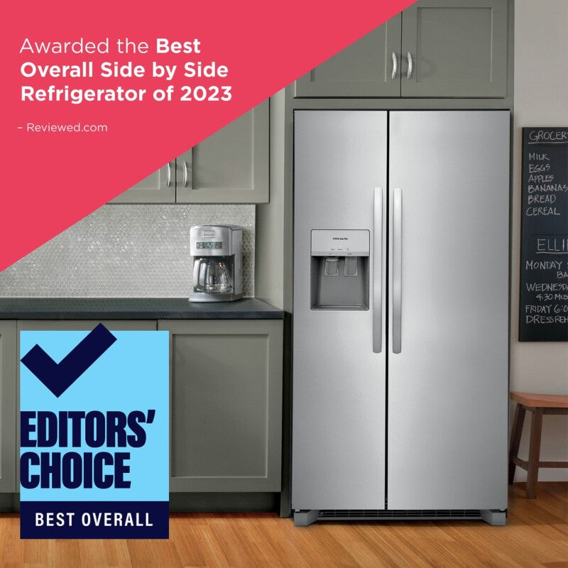 Frigidaire 25.6 Cu. Ft. 36" Standard Depth Side by Side Refrigerator - (FRSS2623AS) - FRIGIDAIRE