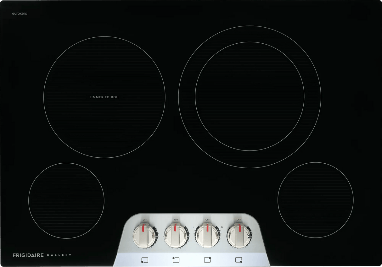 Frigidaire Gallery 30" Electric Cooktop with 4 Radiant Elements, SpaceWise Expandable & EvenTemp, Stainless Steel