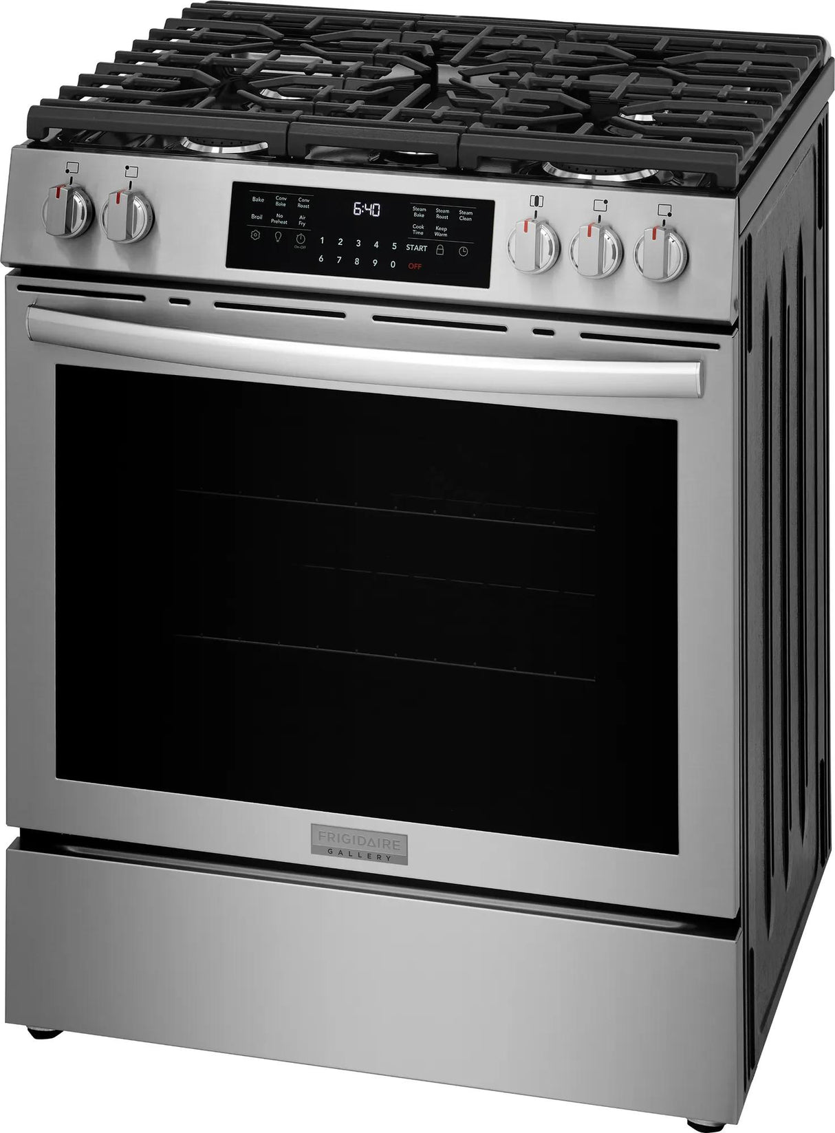 Frigidaire Gallery 30" Front Control Freestanding Gas Range with Total Convection & Air Fry, 5.1 Cu. Ft., Smudge-Proof Stainless Steel - GCFG3059BF