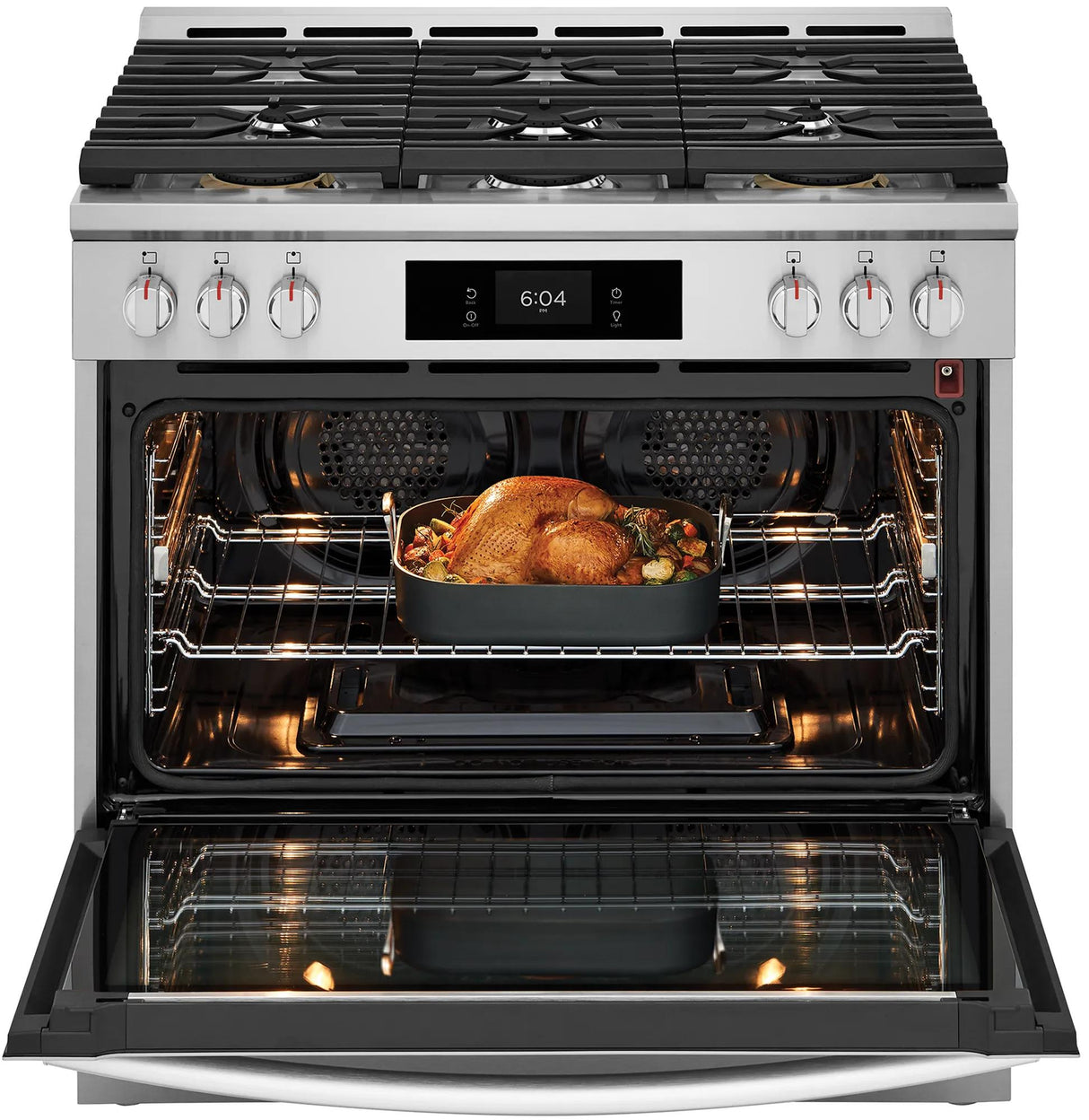 Frigidaire Gallery 36" Freestanding Gas Range with Total Convection & Air Fry, 6 Burners, 4.6 Cu. Ft., Smudge-Proof Stainless Steel - GCFG3661AF