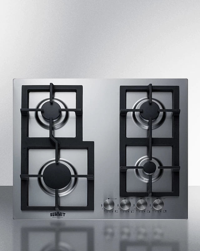 24" Wide 4-burner Gas Cooktop In Stainless Steel - (GCJ4SS) - SUMMIT
