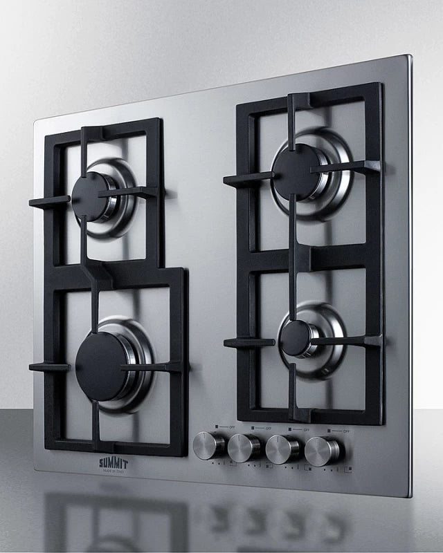 24" Wide 4-burner Gas Cooktop In Stainless Steel - (GCJ4SS) - SUMMIT