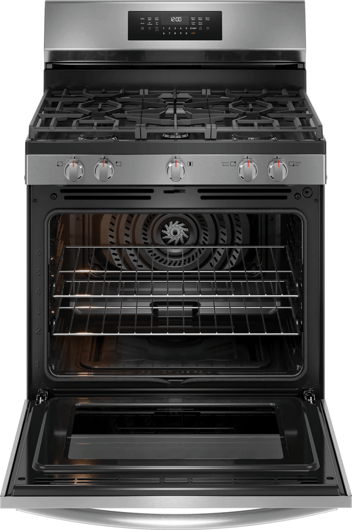 Frigidaire Gallery 30" Freestanding Gas Range with Total Convection & Air Fry, 5.1 Cu. Ft., Stainless Steel - GCRG3059BF