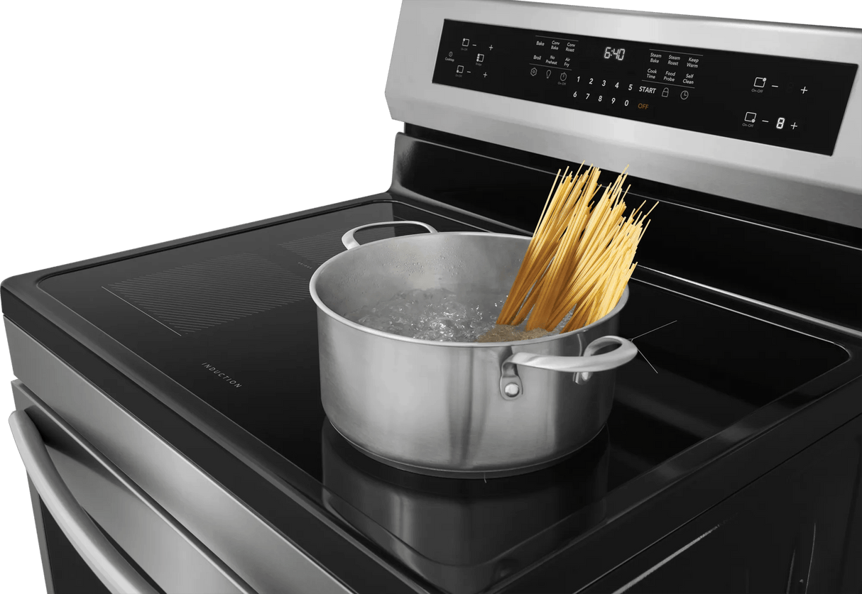 Frigidaire Gallery 30" Freestanding Induction Range with Total Convection & Air Fry, 5.3 Cu. Ft., Smudge-Proof Stainless Steel - GCRI3060BF