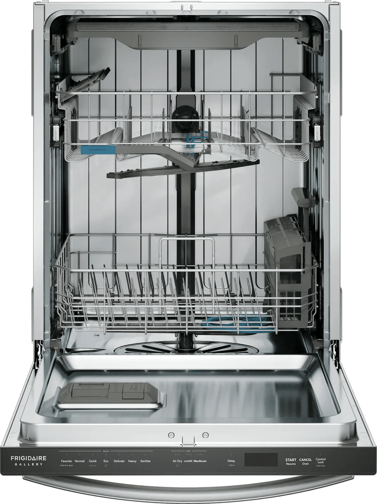 Frigidaire Gallery GDSH4735AF dishwasher – door open, empty