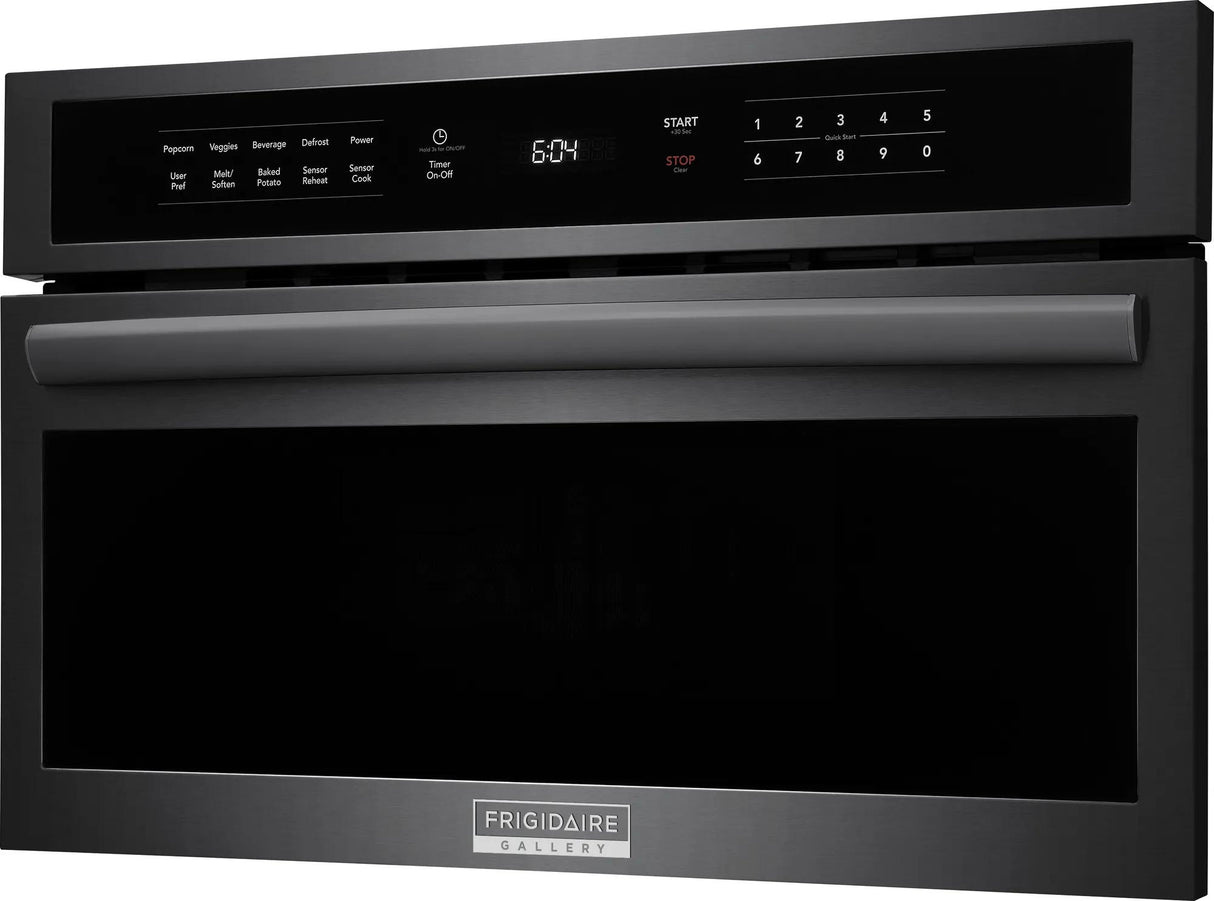 Frigidaire Gallery 30" Built-In Microwave Oven with Drop-Down Door, 1.6 Cu. Ft., Smudge-Proof Black Stainless Steel