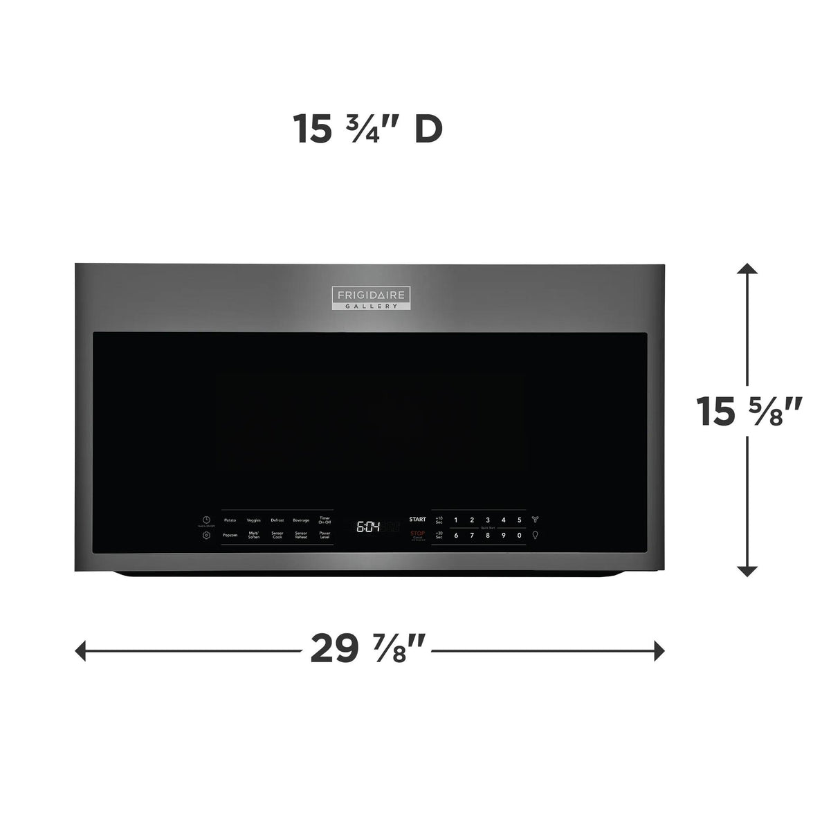 Frigidaire Gallery 1.9 Cu. Ft. Over-the-Range Microwave with Sensor Cook, Smudge-Proof Black Stainless Steel