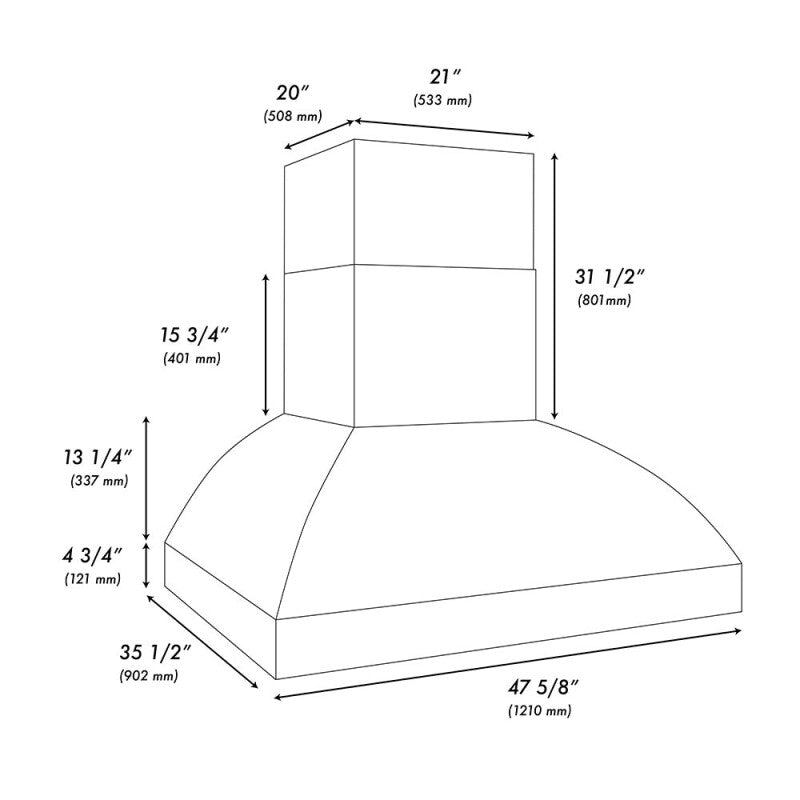ZLINE 48 in. Wall Mount Outdoor Grill Hood (GOW2-48) - (GOW248) -